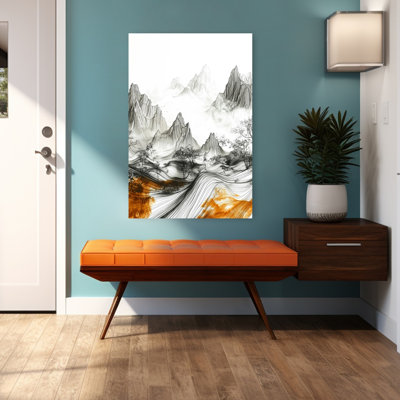 Misty Mountain Flow, paysage serein traditionnel de montagne abstrait