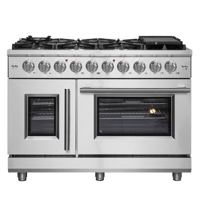 Cuisinière au gaz 48 pouces Alta Qualita Massimo, 8 brûleurs, 6,58 pieds pi.