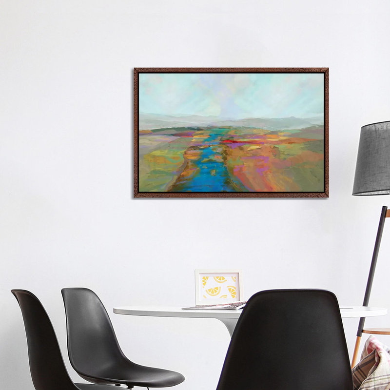 Mountain Vista I by Michael Tienhaara - Print on Canvas, 101.6 cm H x 66.04 cm W, Classic Brown Wood Floater Framed