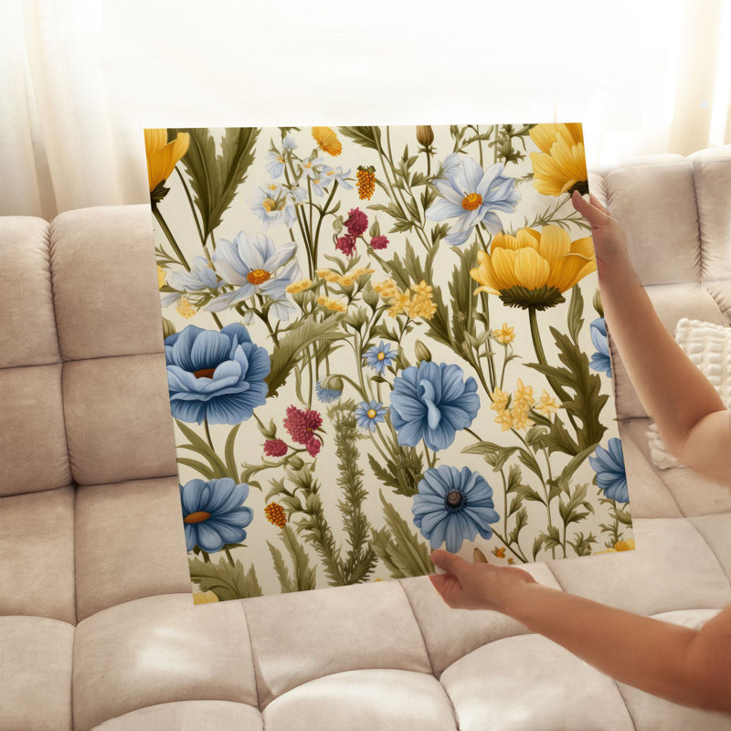 Impression florale sans cadre, H 10 po x l 10 po