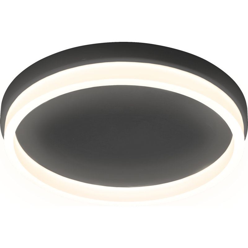 Plafonnier encastré en acrylique Ahsanur, Noir mat, H 2,8 po x l 18,5 po x P 18,5 po