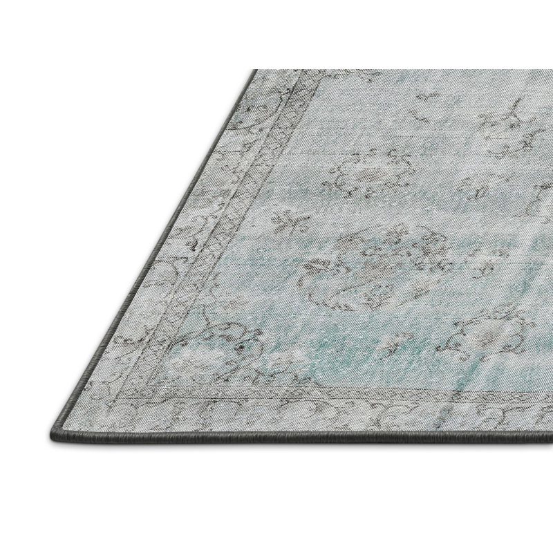 Tapis oriental en laine beige / vert, Rectangle 7 pi x 9 pi