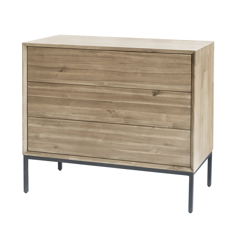 Varela 35.5'' W 3 - Drawer Dresser, Drifted Sand
