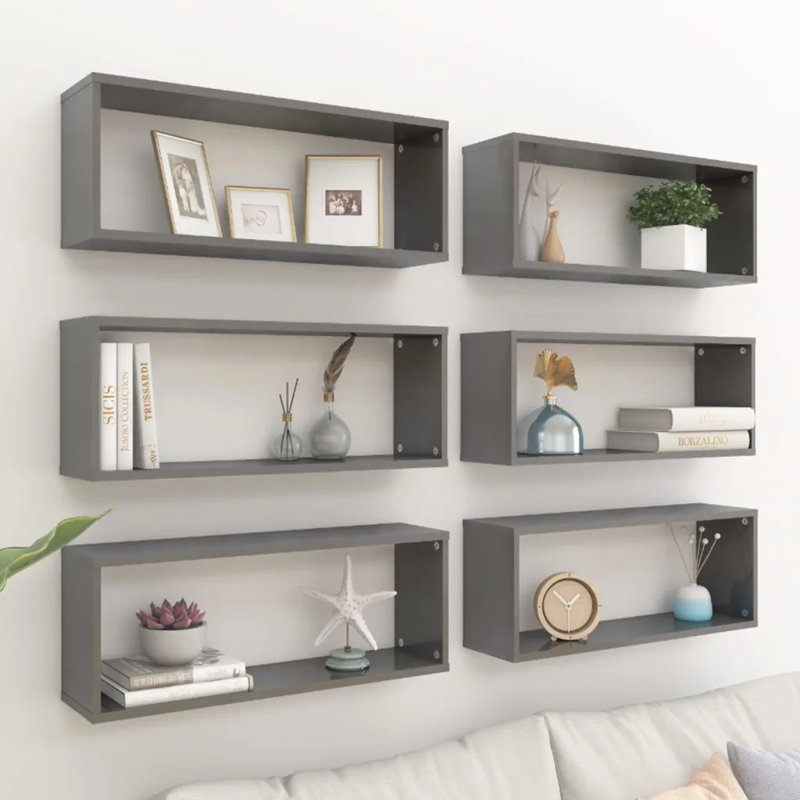 Ayden-James 6 Piece Cube Shelf, Sonoma Oak, 23cm H x 60cm W x 15cm D