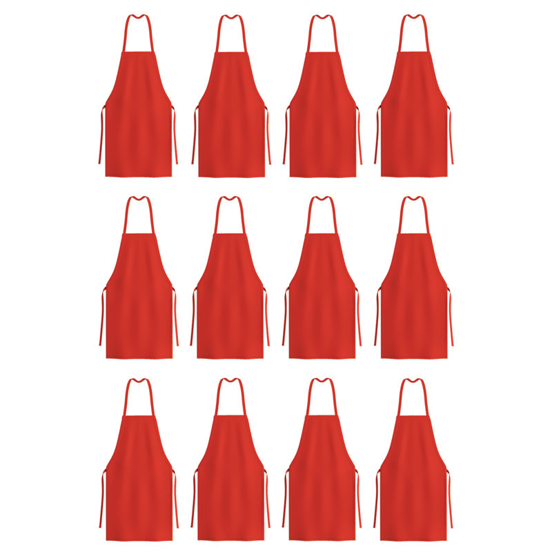 Solid Bib Apron, Red