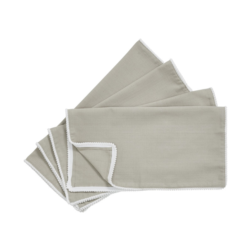 100% Cotton Solid Colour Varied Napkin, Beige & White