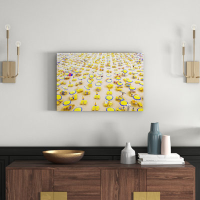 Yellow Umbrellas - Wrapped Canvas Print