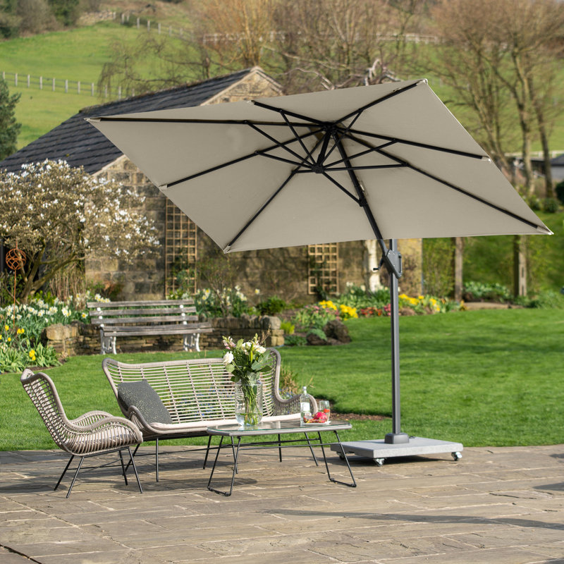 Aarne 300cm X 200cm Rectangular Cantilever Parasol, Champagne