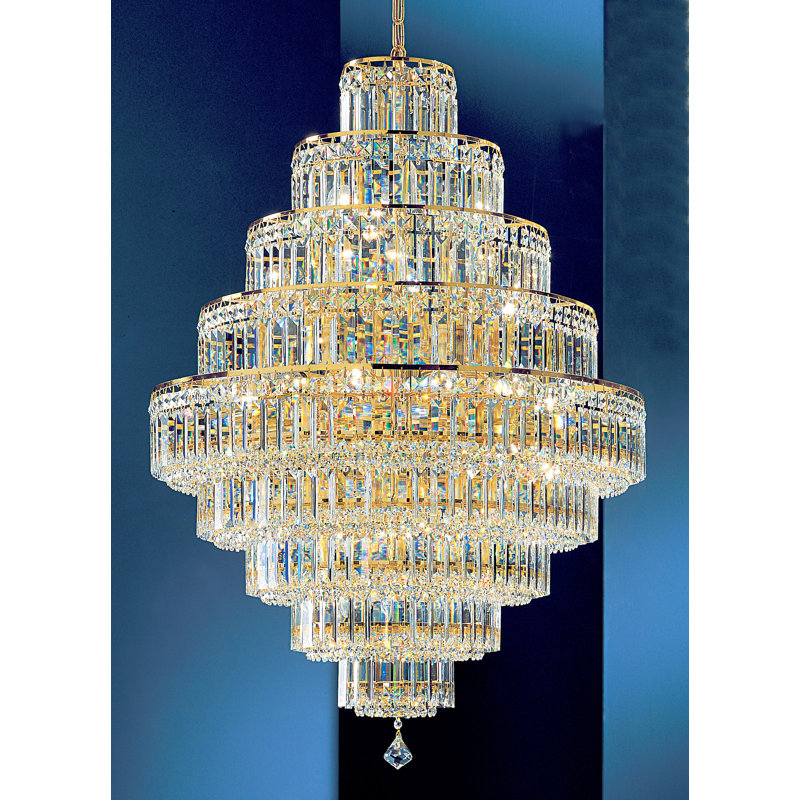 Lustre 30 lumières Ambader, Crystalique Plus, Plaqué en or 24 carats
