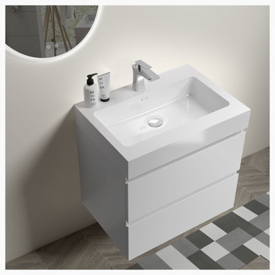 Meuble-lavabo simple 24 po avec surface solide