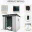Remise de rangement extérieure en métal 6 pi x 5 pi avec ventilation-125768945