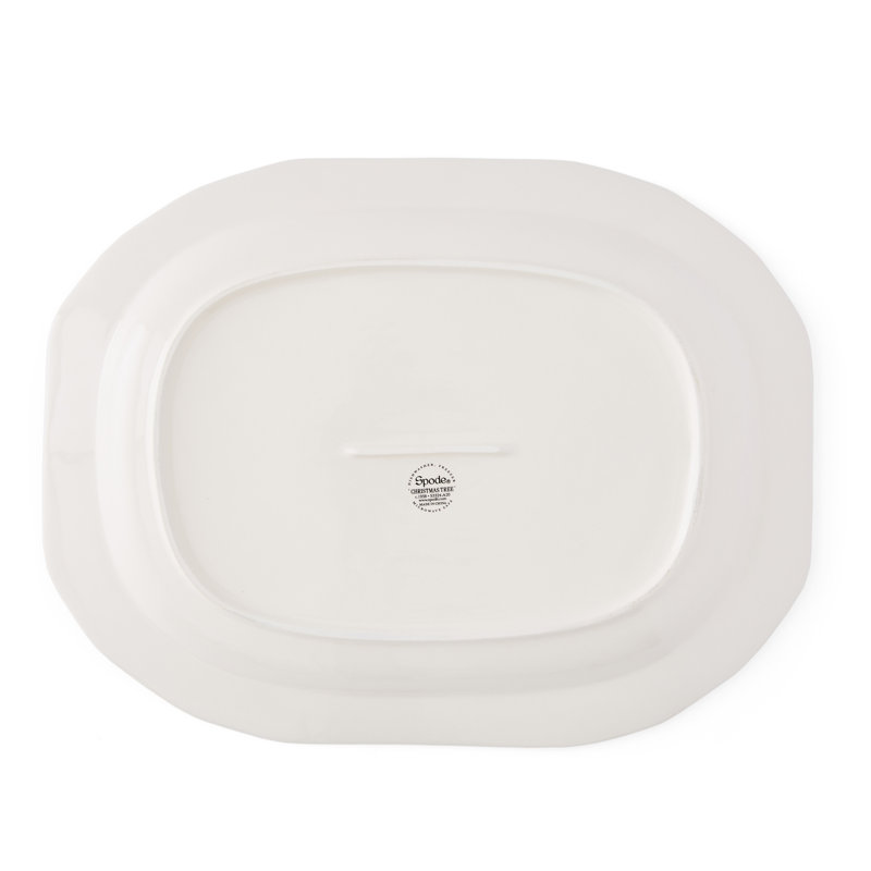 Spode Christmas Tree Sculpted Oval Platter 14"