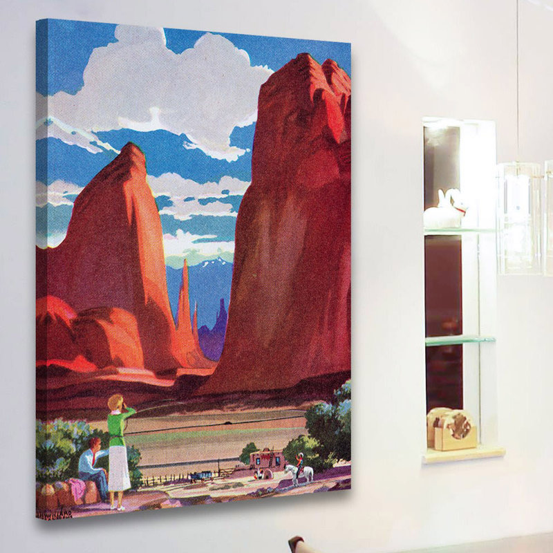 « red rocks », reproduction d’art sur toile tendue, H 30 po x l 20 po x P 1,5 po