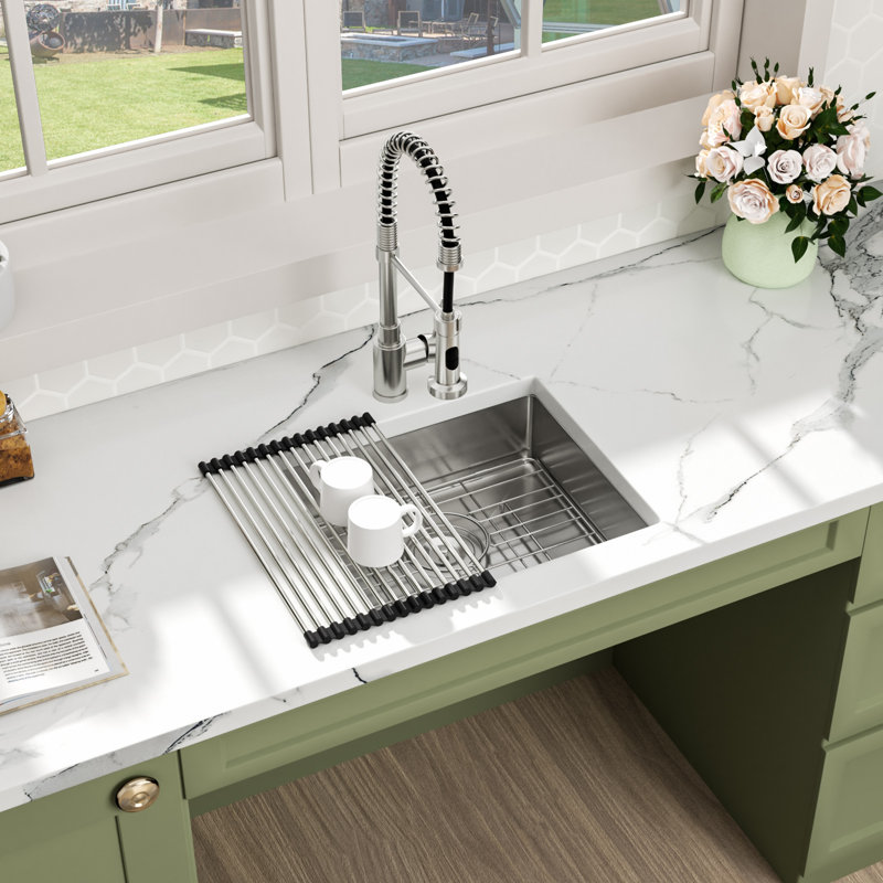 18"L x 16"W ADA Undermount Kitchen Sink 16G Stainless Steel Single Bowl Bar Sink with Accessories, 18"L x 16"W 