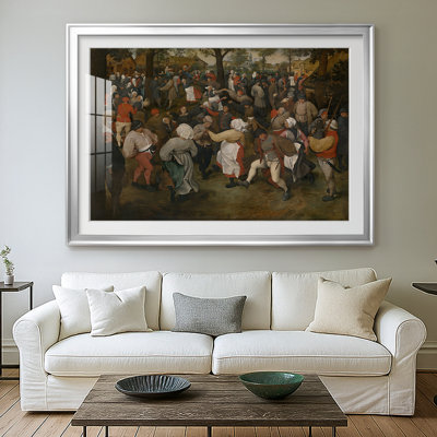 La danse paysanne (Duplicate of PNB.jPG) - Pierre Bruegel l'Ancien - reproduction encadrée avec passe-partout et verre - c. 1569