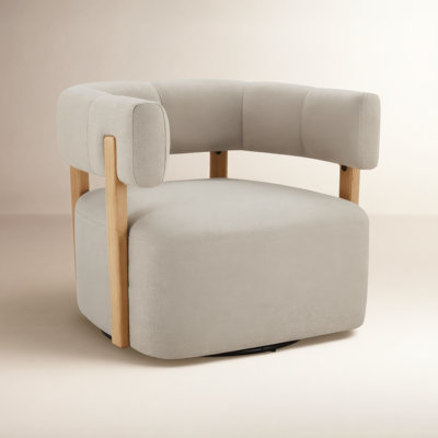 Lawler Upholstered Barrel Back Swivel Arm Chair