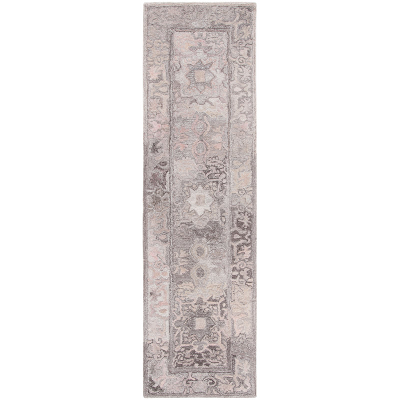 Tapis Marquee 125 gris / rose, Tapis de couloir 2 pi 3 po x 8 pi