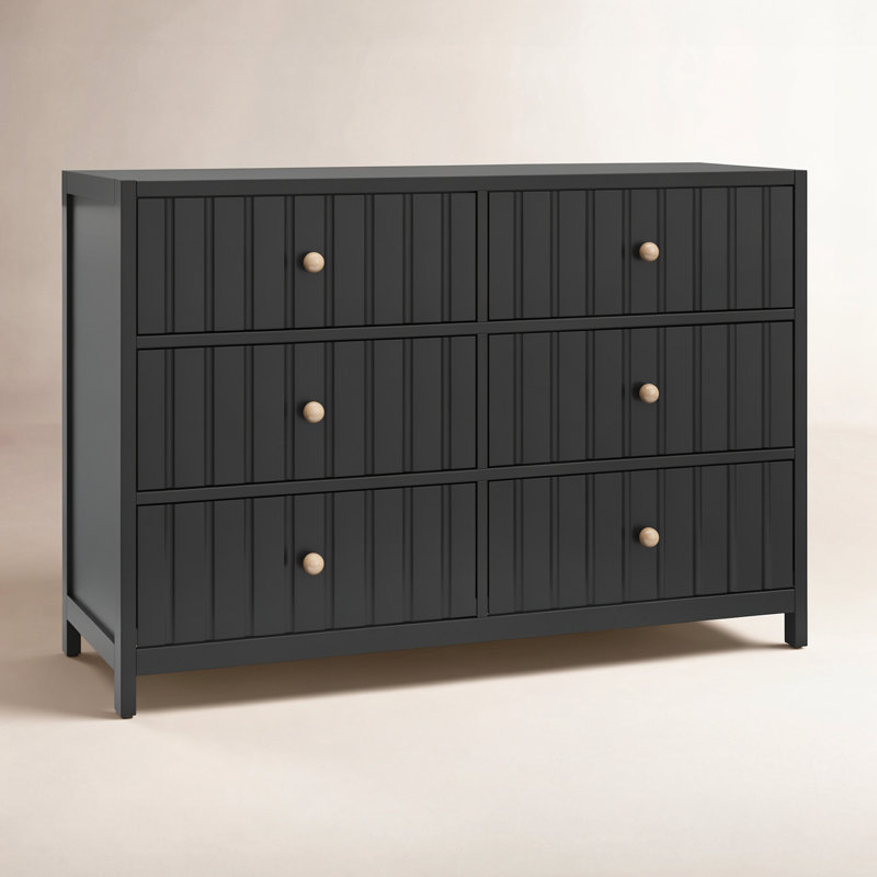 Commode double 6 tiroirs Teddi, Noir