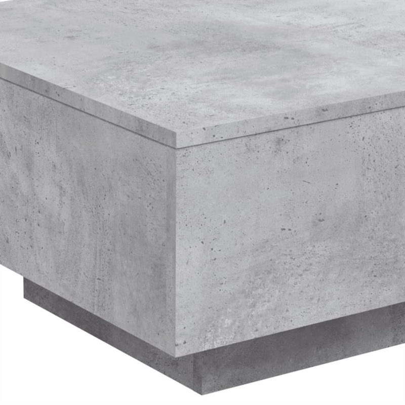  Coffee Table Concrete Grey Engineered Wood Compact Durable, Concrete Gray, 12.2" H x 21.65" L x 21.65" W