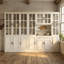 Armoire garde-manger à sections multiples H 78,7 po avec portes vitrées, tiroirs et rangement fermé Brampt - Finition blanche