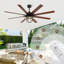 Ventilateur de plafond à hélice réversible de style ferme de 168 cm (66 po) avec trousse d'éclairage, 3 tiges de suspension et télécommande