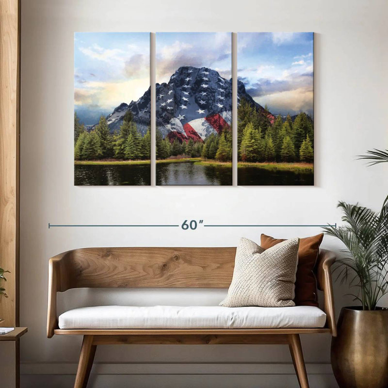 Borges Patriotic Tetons, 32" H x 50" W