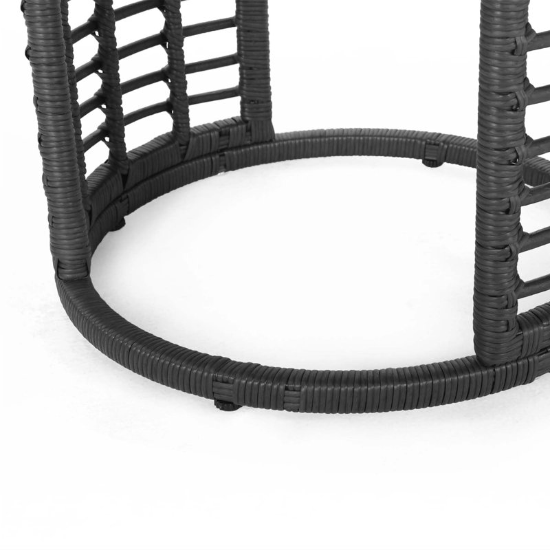Taranto Round Metal Outdoor Side Table , 18.25'' in. W 18.25'' in. D, Gray