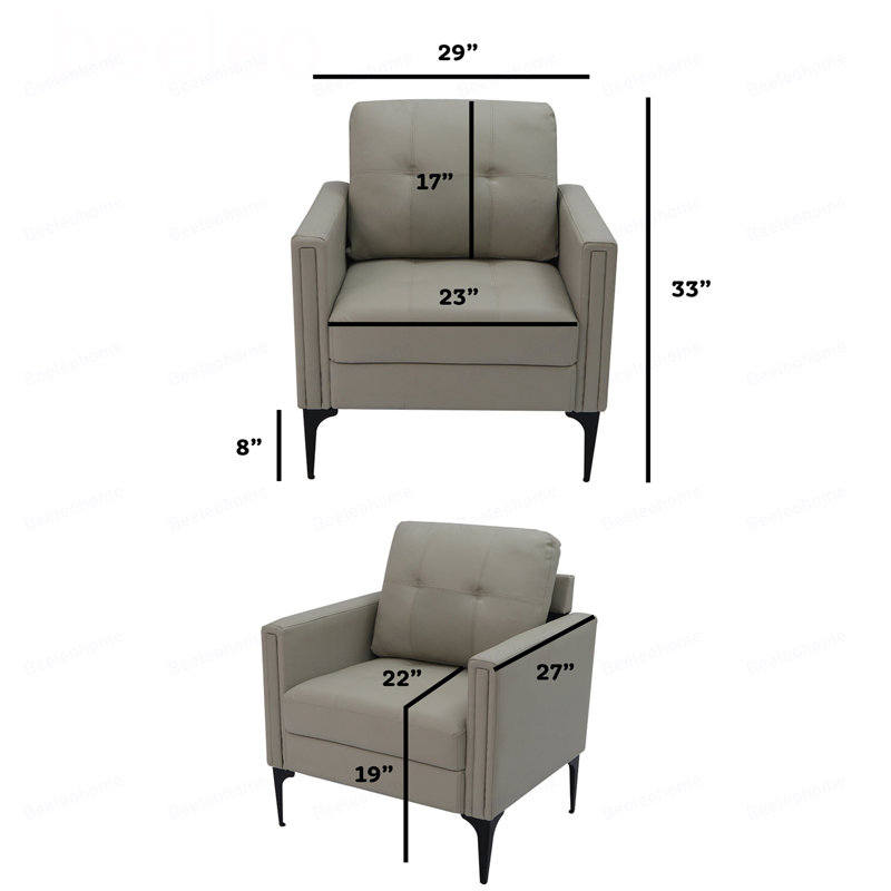 Chaise contemporaine avec accoudoirs, Beige