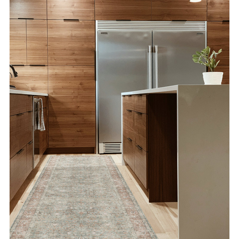 Daniel Green  Cushioned Kitchen Mat, Rectangle 2.6' x 6.5', Green