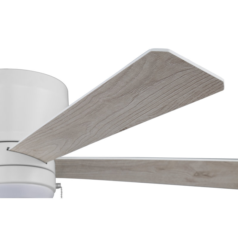 52'' Ceiling Fan with LED Lights, White/Beige