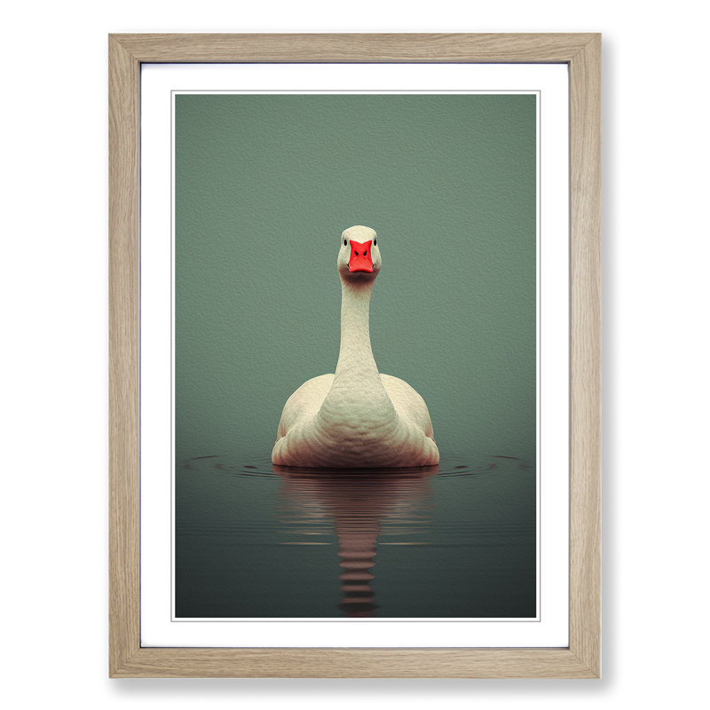Goose Minimalism No.3 - Single Picture Frame Print on Wood