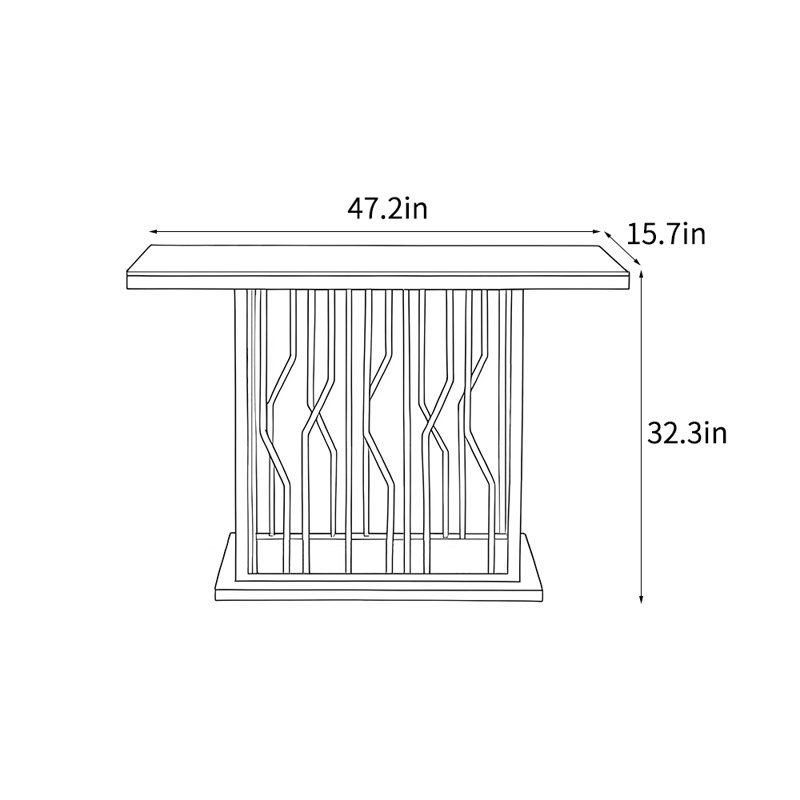 Console luxueuse de style italien, H 32,3 po x l 47,2 po x P 15,7 po