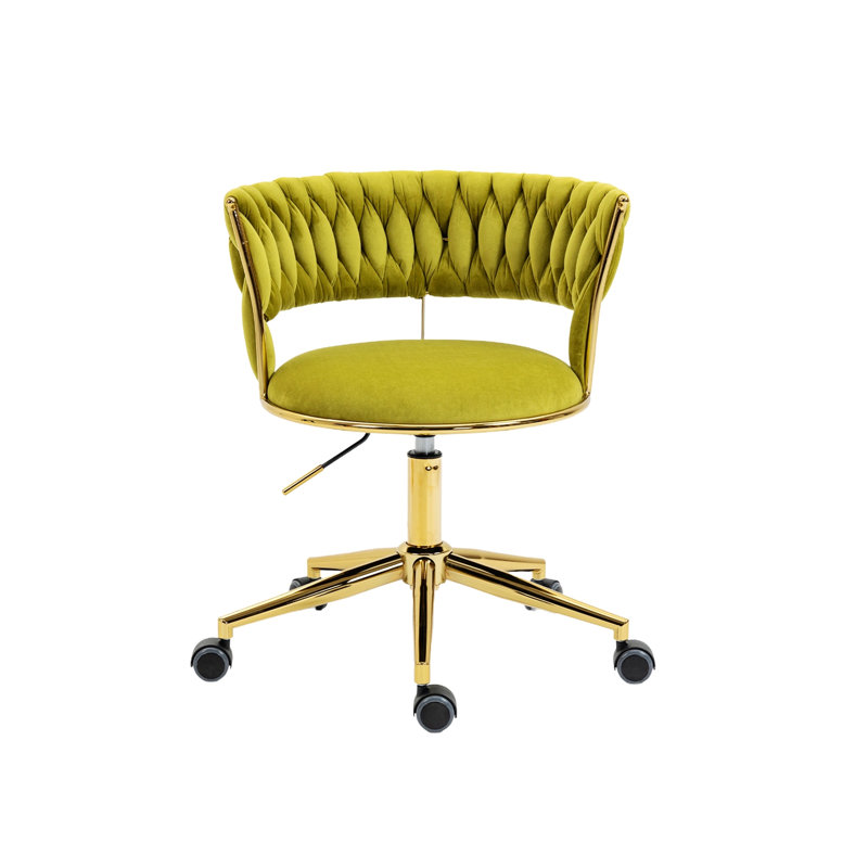 Fauteuil demi-tonneau pivotant de 24,41 po de large Omiros, Polyester vert olive