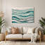 Art mural horizontal horizontal rayé gris clair en métal vert clair-290077439