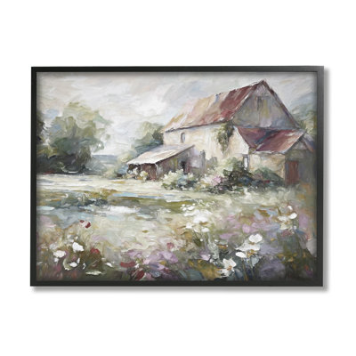 Muted Cottage Meadow by Ramona Murdock Single Picture Frame Print on Canvas
