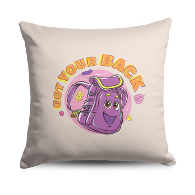 Dora the Explorer Got Your Backpack Throw Pillow, plush, cozy, fun décor, 18 x 18 inches