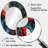 Blue Red Captivating Liquid Ink III - Large Oval Wall Mirror On Metal-2092700236
