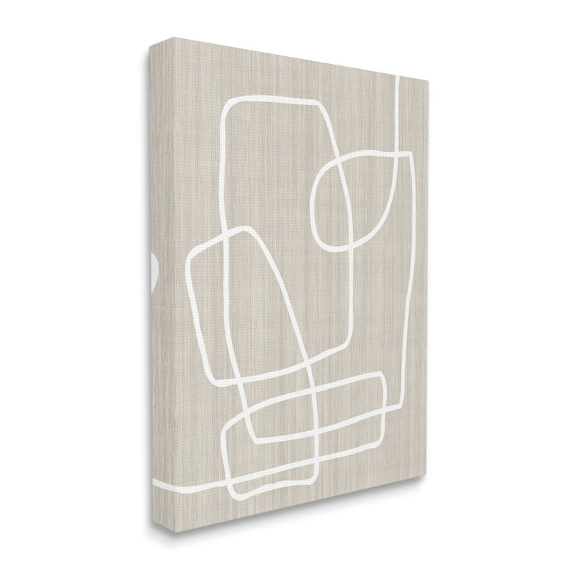 Design contemporain à lignes blanches minimalistes par Alpenglow, Toile tendue, L 30 po x H 40 po