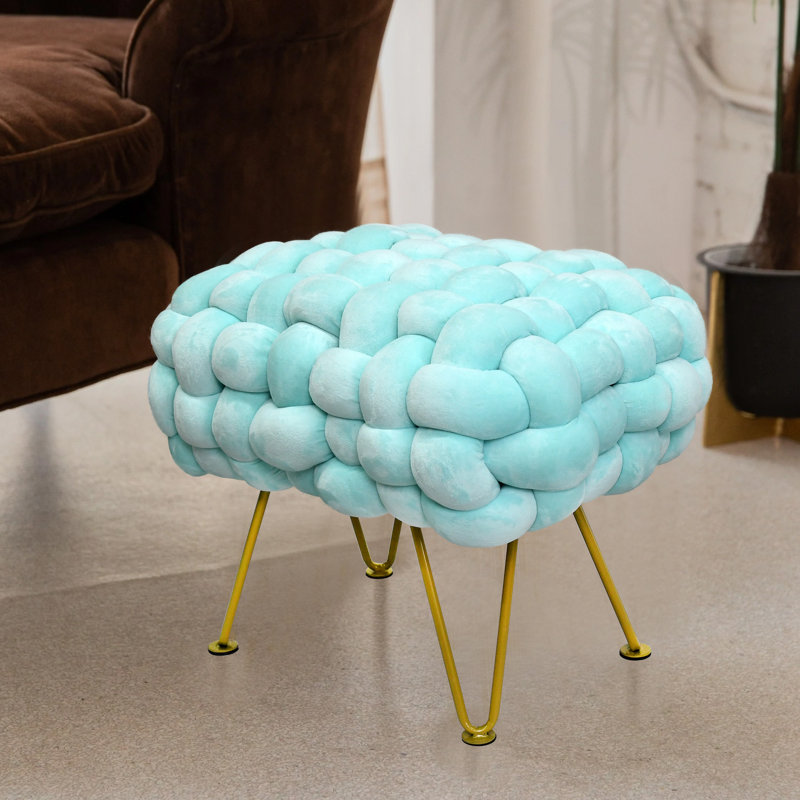 Opheim Velvet Ottoman, Limpet Shell Velvet