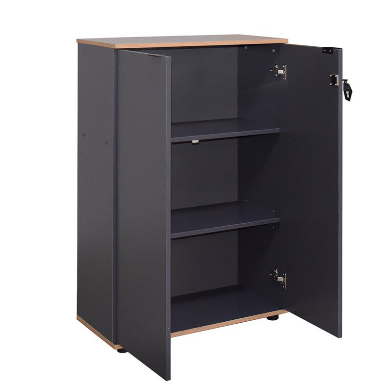 Rio Matt White Office Filing Cabinet - Lockable Storage, Grey