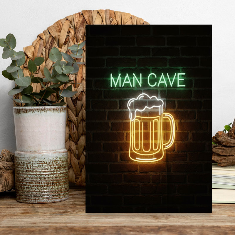 Art mural contemporain «Man Cave», H 18 po x l 12 po