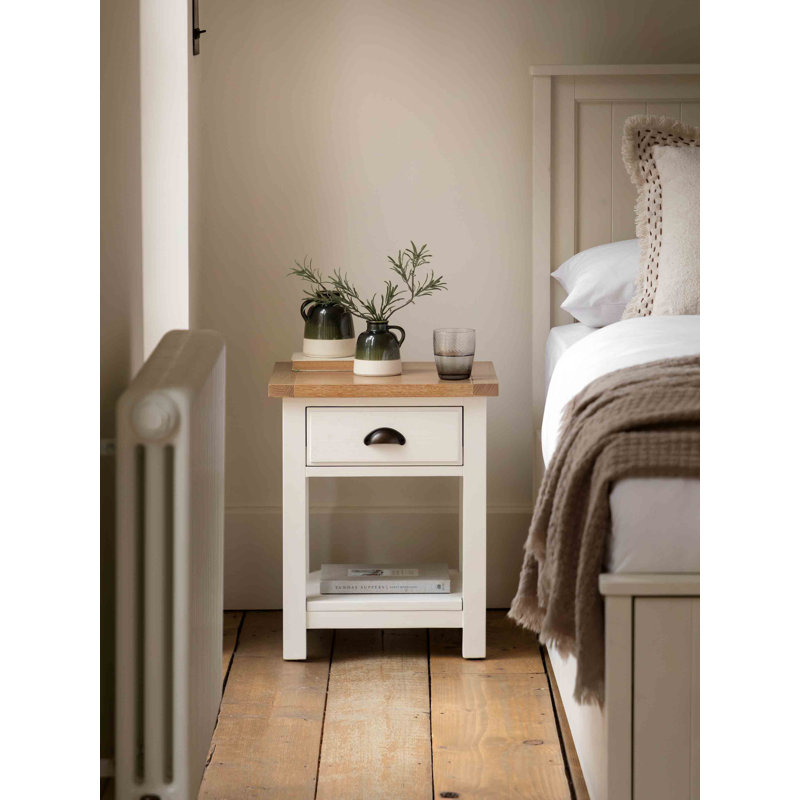 51cm W Solid + Manufactured Wood Bedside Table