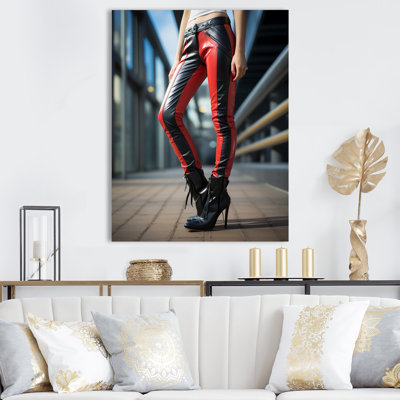 " Sensual Black Leather Pants Woman I "