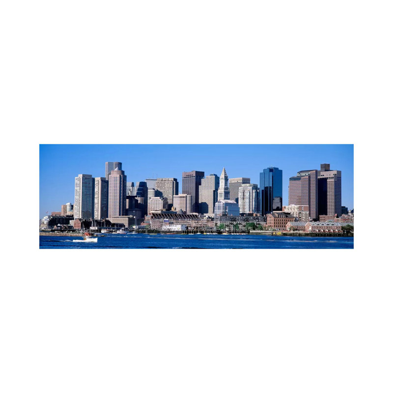 Skyline, Cityscape, Boston, Massachusetts, USA, - Wrapped Canvas Panoramic Print, 182.88 cm H x 60.96 cm W