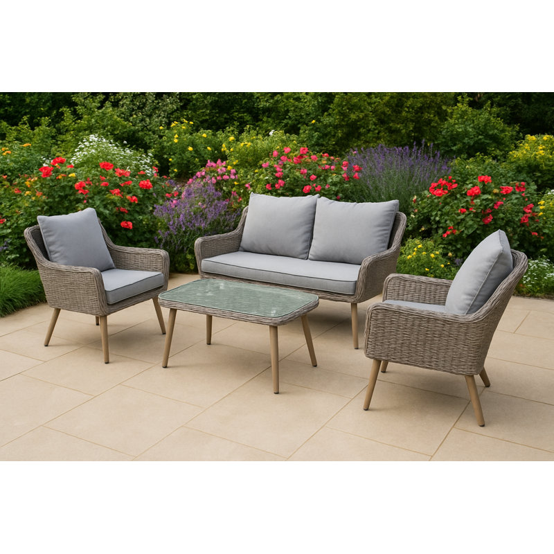 Deanna Rattan 4 - Person Seating Group with Cushions