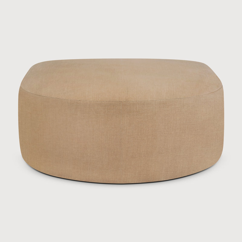 Bulky D-Shaped Ottoman, Tan