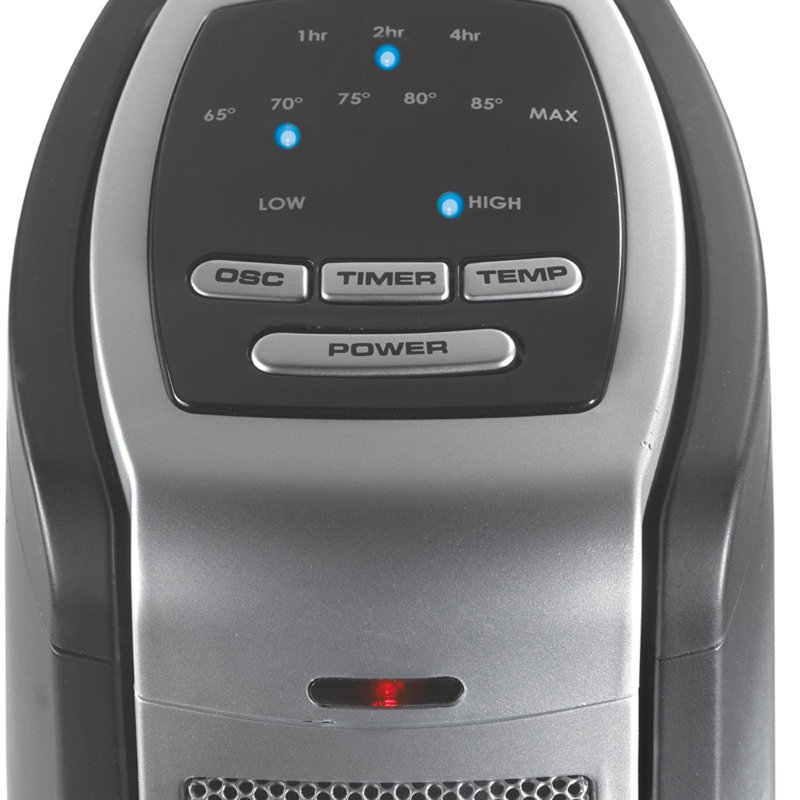 Black Ceramic Electric Tower Heater with Adjustable Thermostat