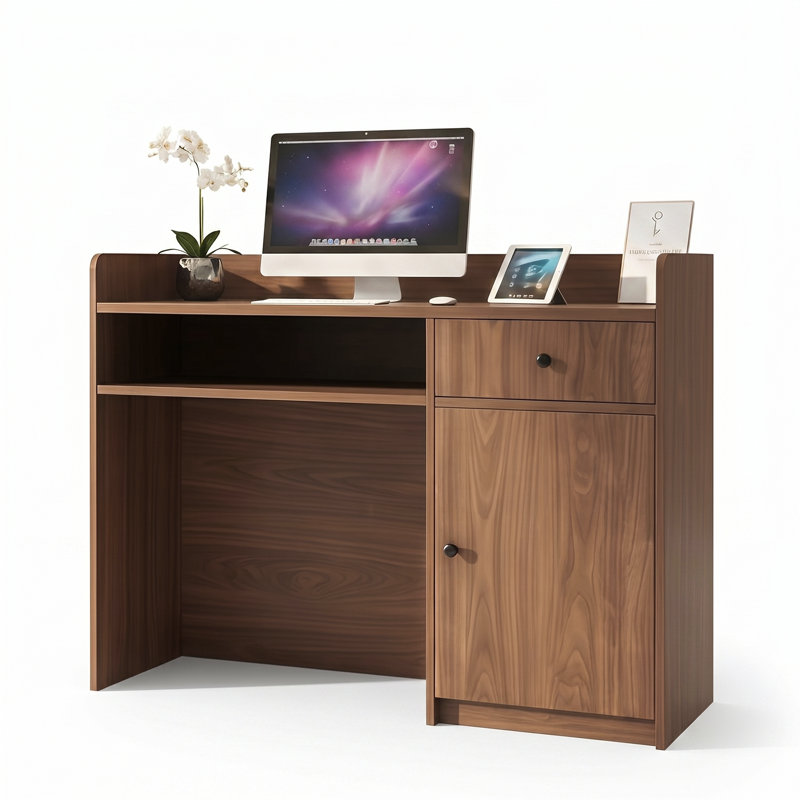 Bureau de réception moderne droit / rectangulaire avec tiroir et classeur Bellhaven