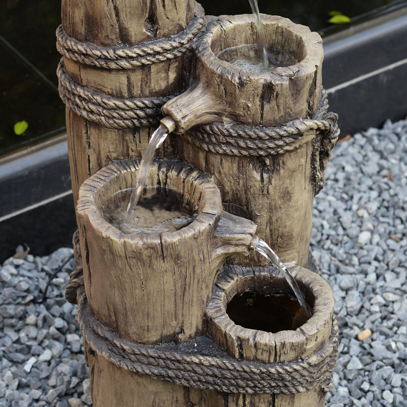 Cronan 4-Tier Outdoor Cascading Water Fountain with Pelican and Pier Post Design