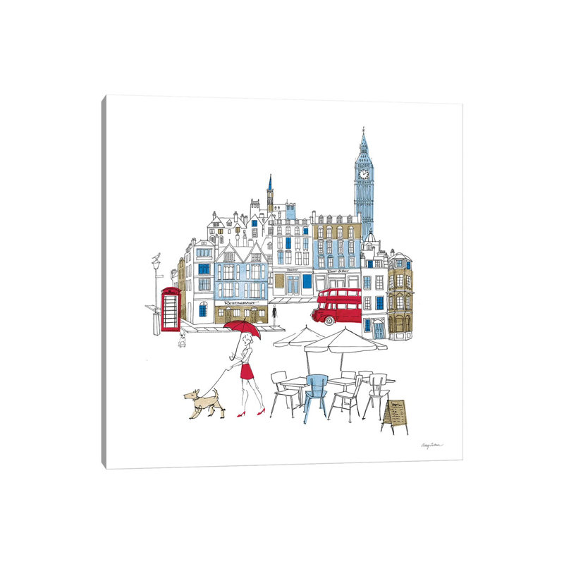 World Cafe I London Color by Avery Tillmon - Wrapped Canvas Print, 93.98cm H x 93.98cm W